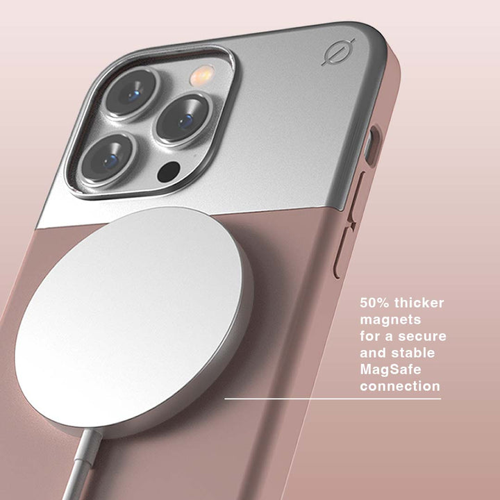 MagSafe Silicone Aluminum iPhone 14 Pro Max Case Eco Slim Protection Atom Studios#color_pink-clay