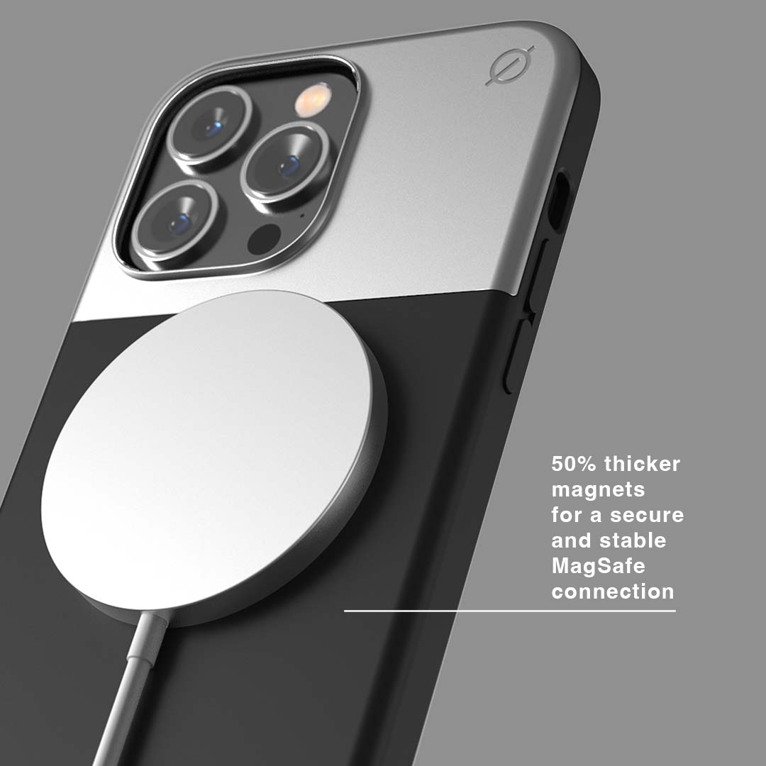 MagSafe Silicone Aluminum iPhone 14 Pro Max Case Eco Slim Protection Atom Studios#color_carbon-black
