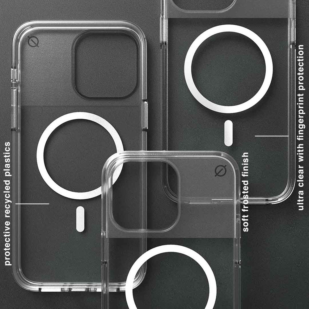 MagSafe Clear Aluminium iPhone 14 Pro Max Eco Slim Protection Atom Studios#colour_clear