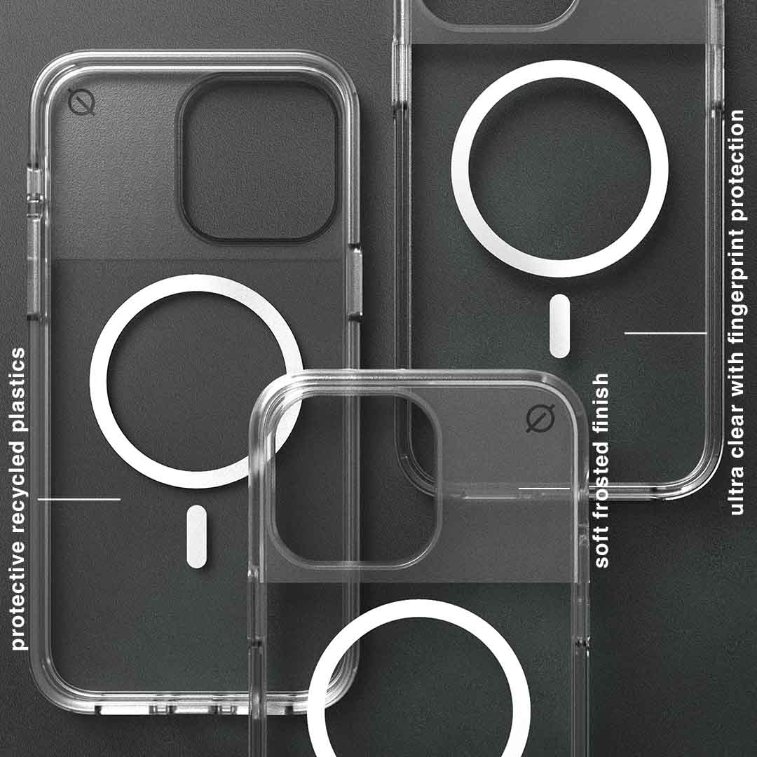 MagSafe Clear Aluminium iPhone 14 Pro Max Eco Slim Protection Atom Studios#colour_clear