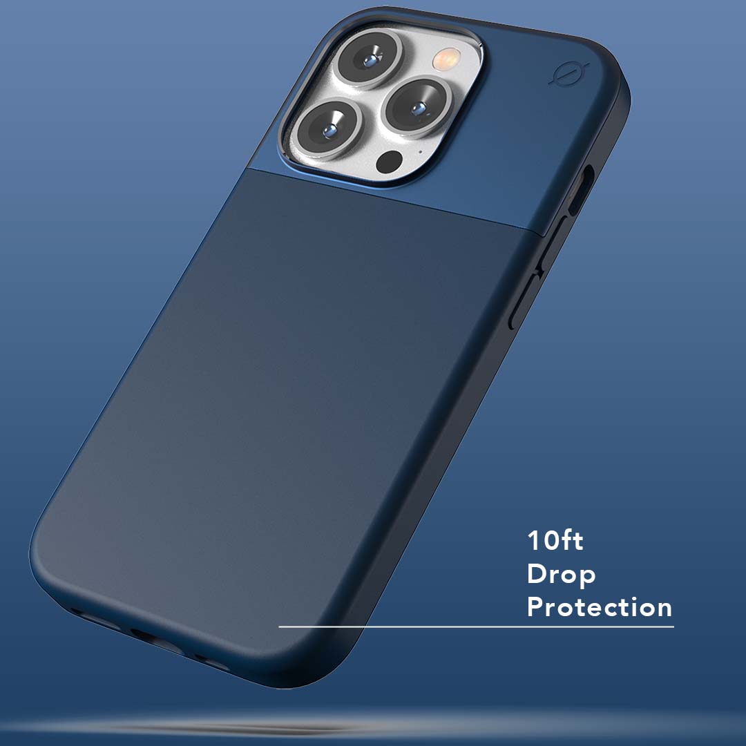 MagSafe Silicone Aluminum iPhone 14 Pro Max Case Eco Slim Protection Atom Studios#color_ink-blue